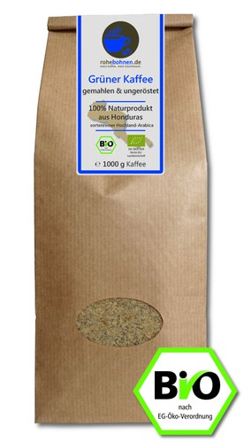 Grüner kaffee bio gemahlen - grüner,